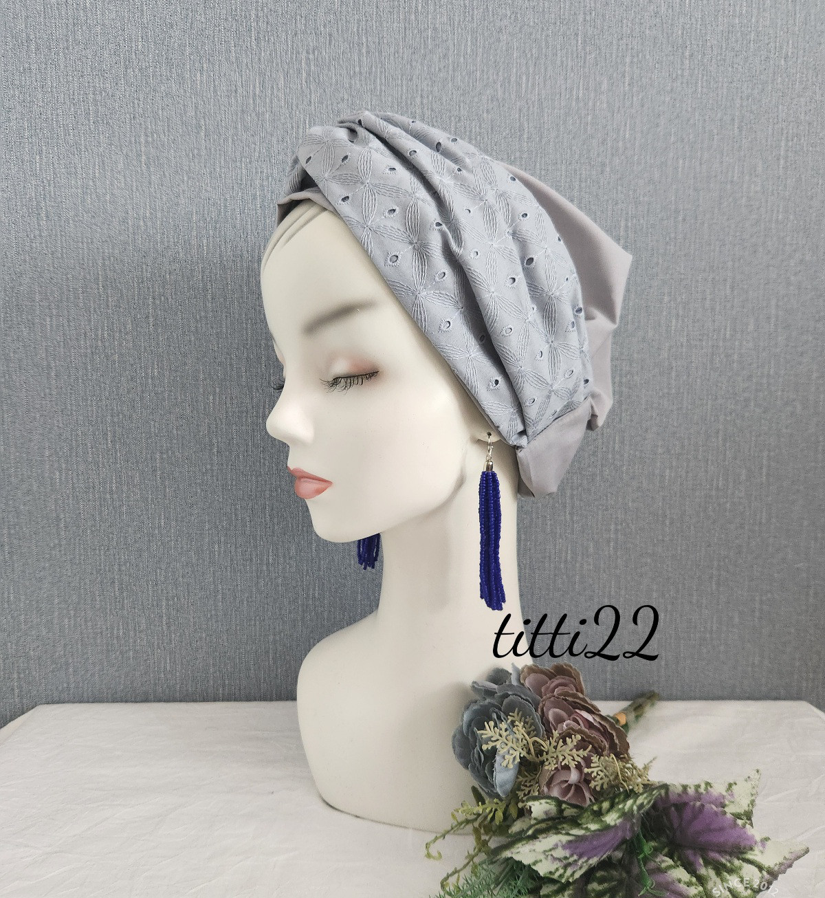 new【ボーラレース生地】帽子にもなるヘアターバン