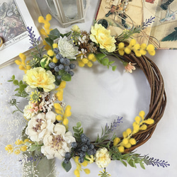 ピオニーの三日月リース 玄関リース リース 秋リース 誕生日プレゼント