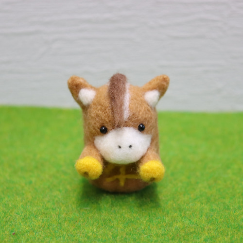 羊毛フェルト だるま干支・午（うま） 縁起物 お馬さんの形 羊毛