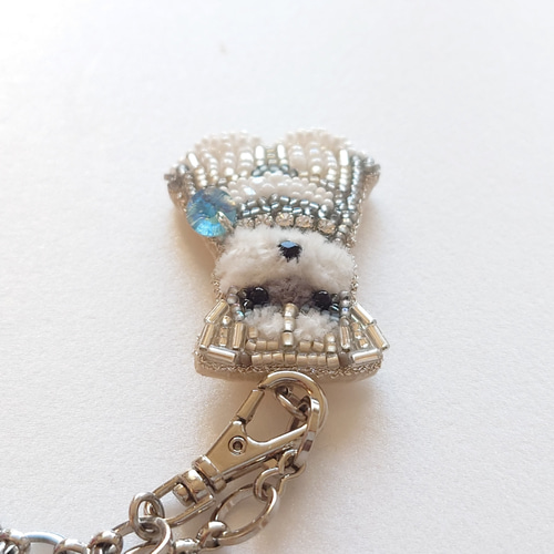 【リュウキュウアカショウビン】ビーズ刺繍ブローチバッグチャーム リュウキュウアカショウビン】ビーズ刺繍ブローチバッグチャーム