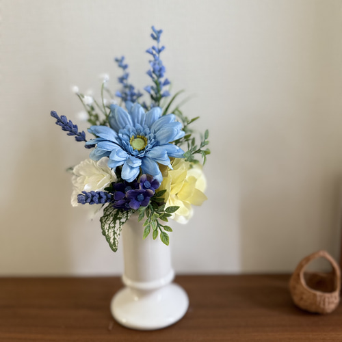 ガーベラとラベンダーのお供え花 花束 アーティフィシャル
