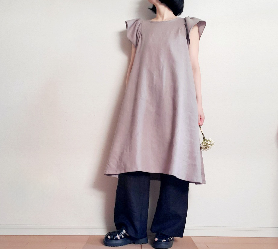 【新作】お家で洗える！丈が選べる一年中着回せる♡スッキリ見えてゆったり心地よい大人のリネンパンツ漆黒