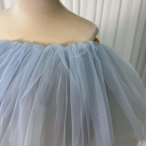 送料無料！オフショルダー 取り外しオフショルダー ブルーグレー  