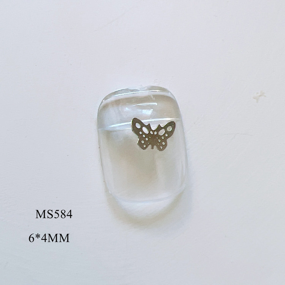 (1000個)ネイルパーツ　　蝶　ハート　MS583〜MS588 3枚目の画像