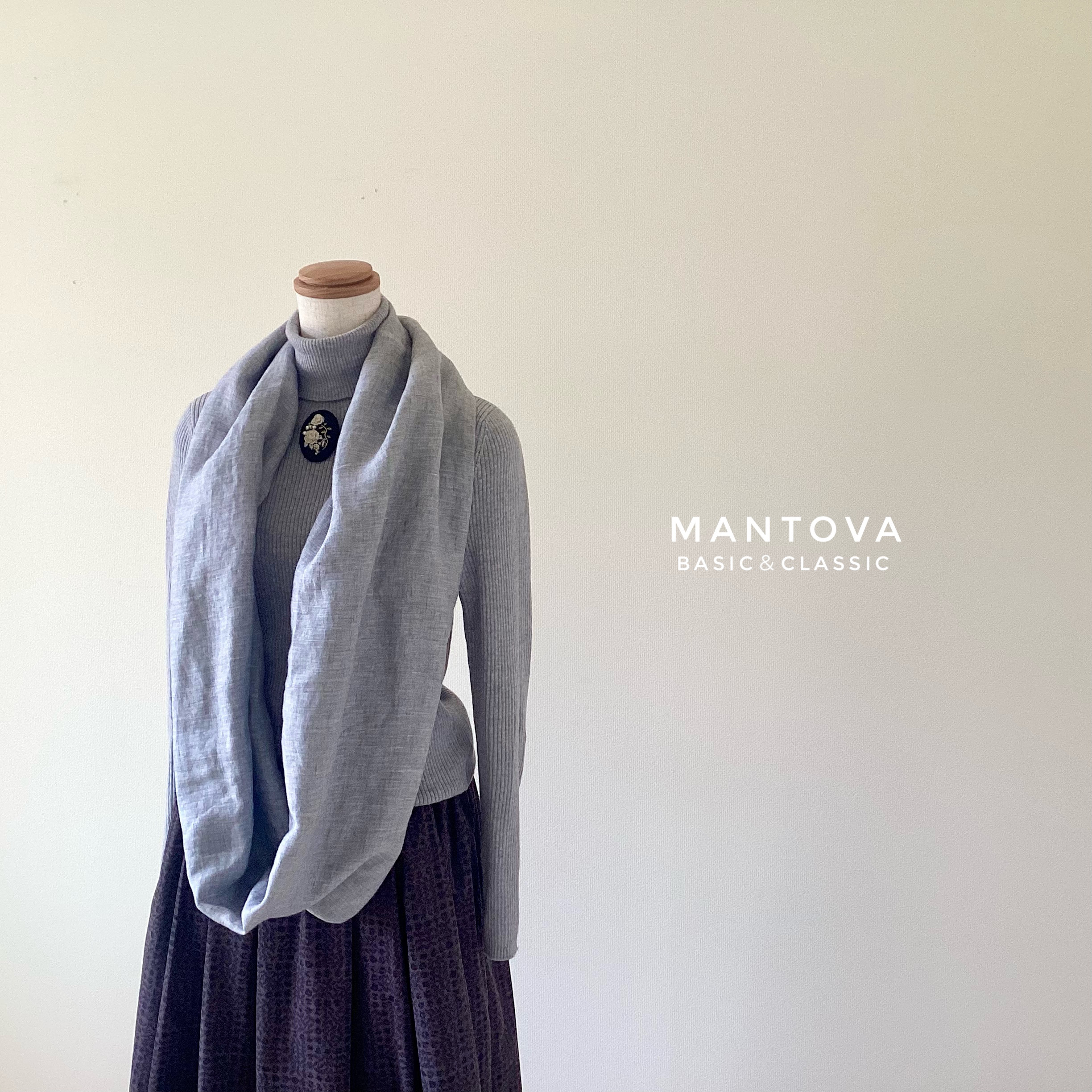 リネンスヌード　エレガント　シャンブレー織　パールグレー　オールシーズン