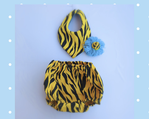 節分！鬼のブルマとスタイ 鬼のツノ3点セット 75-80サイズ ベビー服