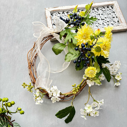 ユーカリのハーフリース 壁かけ インテリア グリーン ナチュラル 造花