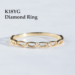 k18 重ね付けデザイン　ダイヤモンド　リング　11号 ダイヤモンド デザインリング 11号 K18