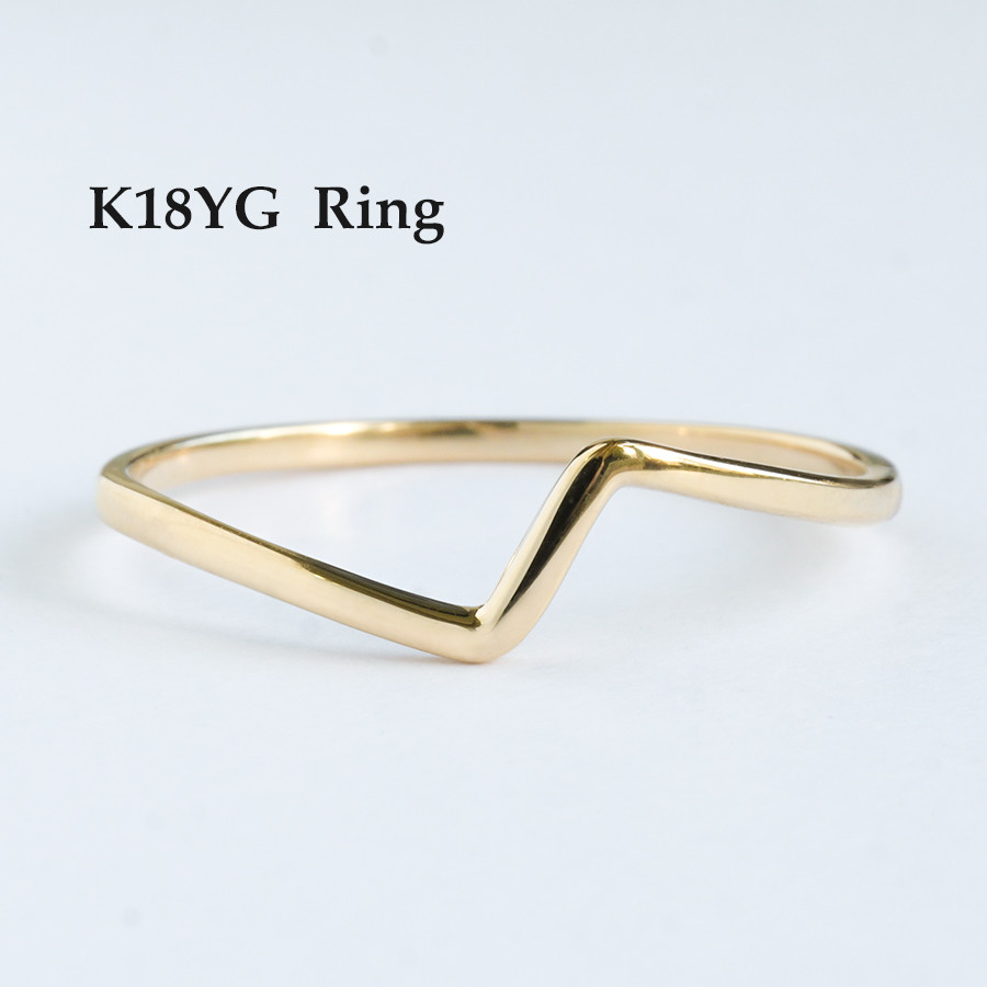K18 リング 18金 指輪 18k 華奢リング スキンジュリー 重ね付け【r1108】