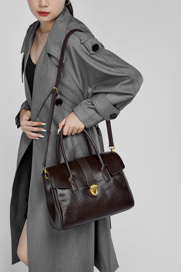 復古本革大容量トートバッグ 牛革出張する通勤用Tote bag 11枚目の画像