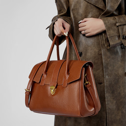 復古本革大容量トートバッグ 牛革出張する通勤用Tote bag 3枚目の画像