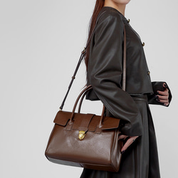 復古本革大容量トートバッグ 牛革出張する通勤用Tote bag 4枚目の画像