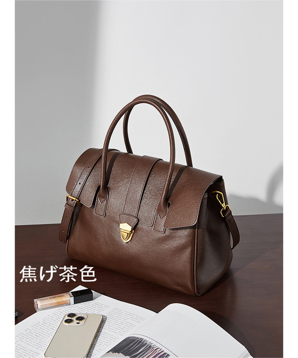 復古本革大容量トートバッグ 牛革出張する通勤用Tote bag 18枚目の画像