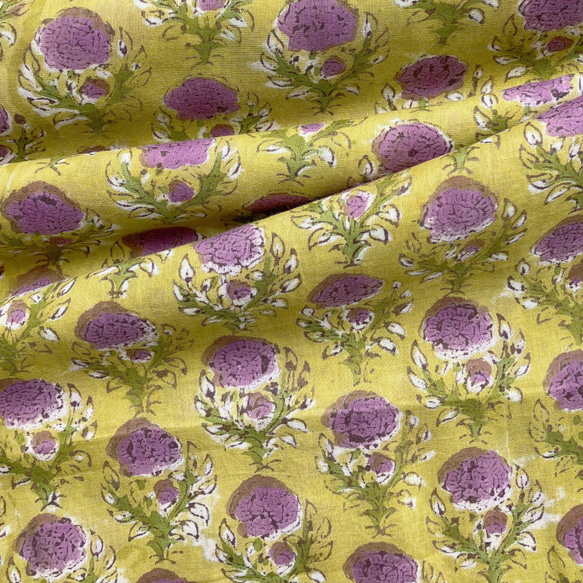 インド ブロックプリント生地 ミニカットクロス10枚セットvol.018暖色系 ファブリック はぎれ IF0144 8枚目の画像