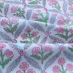 インド ブロックプリント生地 ミニカットクロス10枚セットvol.018暖色系 ファブリック はぎれ IF0144 7枚目の画像