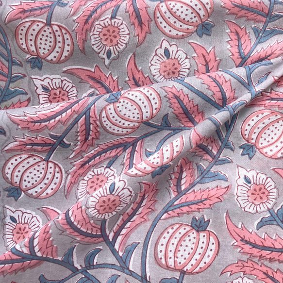 インド ブロックプリント生地 ミニカットクロス10枚セットvol.018暖色系 ファブリック はぎれ IF0144 9枚目の画像