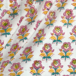 インド ブロックプリント生地 ミニカットクロス10枚セットvol.018暖色系 ファブリック はぎれ IF0144 5枚目の画像