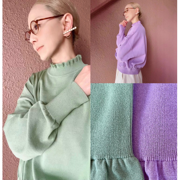 RATA❤️秋冬春三季❤️獨具特色的「百搭開襟衫」❤️RATA原創日本製造❤️亮藍色x象牙色 第19張的照片