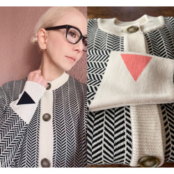 RATA❤️秋冬春三季❤️獨具特色的「百搭開襟衫」❤️RATA原創日本製造❤️亮藍色x象牙色 第13張的照片