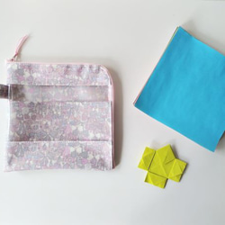 オーダー品　リバティ×半クリア ラミネートポーチ オーダー品 リバティ×半クリア ラミネートポーチ B6 | リバティ×リバティ