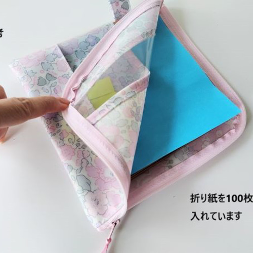 折り紙ポーチ L字ファスナークリアポーチ ジェニーズボウズ リバティ