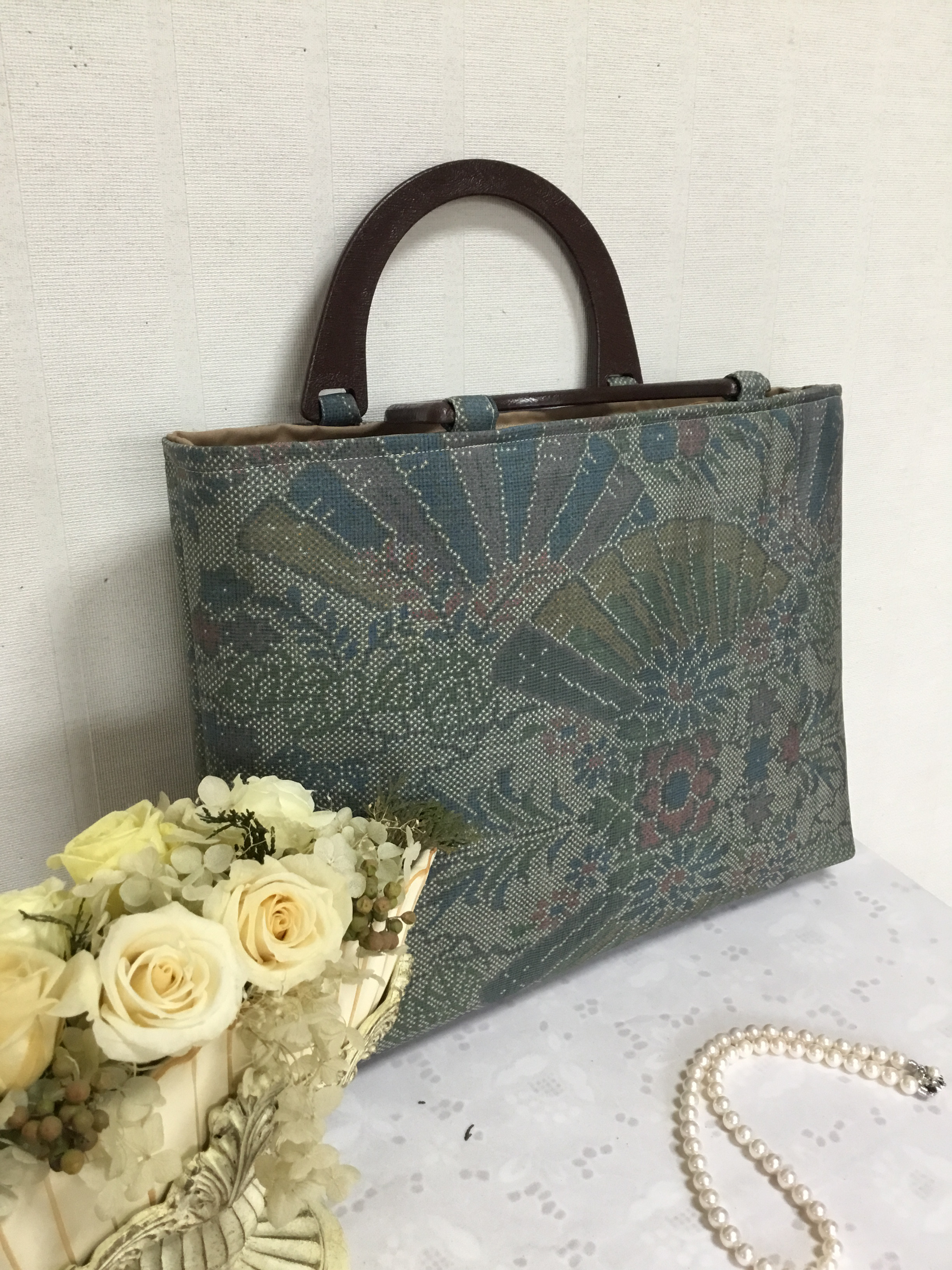 花ぷらら・洋服でも着物でも・ハンドメイド・がま口バック
