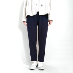 【Creema限定カラー】再販！× 12  裏起毛あったか素材のなんでもないパンツ  やわらかな落ち感  ネイビー 4枚目の画像