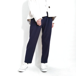 【Creema限定カラー】再販！× 12  裏起毛あったか素材のなんでもないパンツ  やわらかな落ち感  ネイビー 3枚目の画像