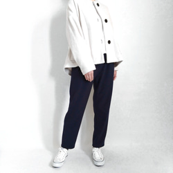 【Creema限定カラー】再販！× 12  裏起毛あったか素材のなんでもないパンツ  やわらかな落ち感  ネイビー 2枚目の画像