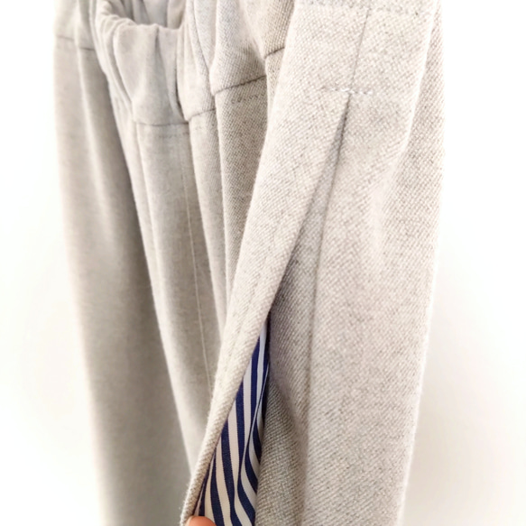 【Creema限定カラー】再販！× 12  裏起毛あったか素材のなんでもないパンツ  やわらかな落ち感  ネイビー 12枚目の画像