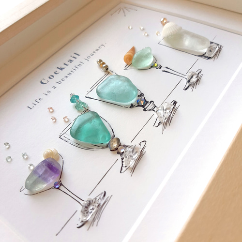 シーグラスアート『 雨があがったら•*¨*•.¸♬︎Cocktail』 シーグラスアート『 雨があがったら•*¨*•.¸♬︎Cocktail』