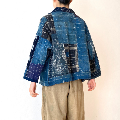 ブ*コ様 ネストローブ　刺し子ASSORTジャケット　絞り　リバーシブル　紫 × ネストローブ 刺し子ASSORTジャケット 絞り リバーシブル 紫