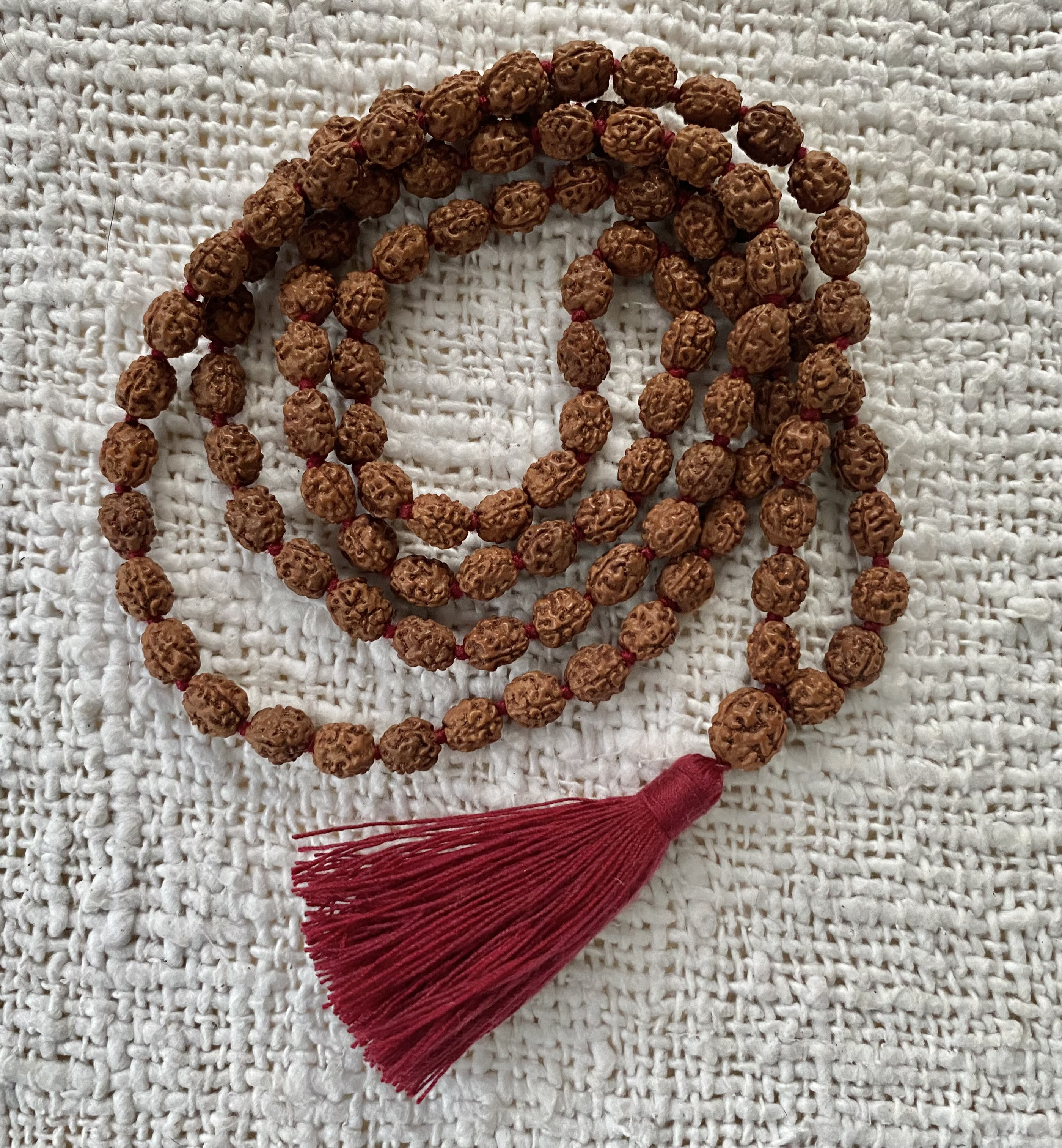 【オール３面アグニ】えんじ色タッセル★108粒マーラー