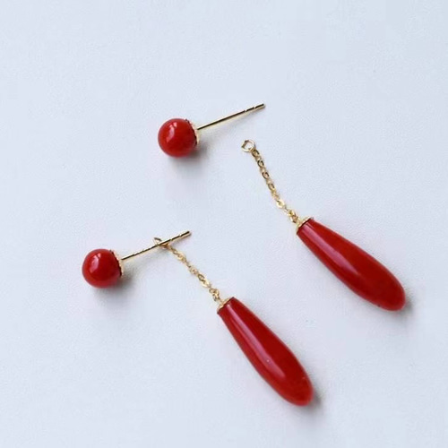 珊瑚デザインピアス