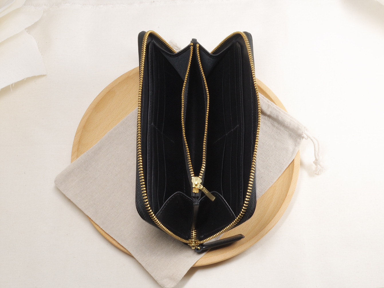 U字型 12金チェーン ロングクリップ 小銭入れ カードホルダー ブラック