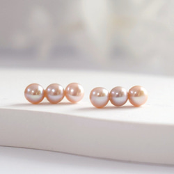 ピンク 淡水パール ピアス / 14kgf サージカルステンレス パール 上品