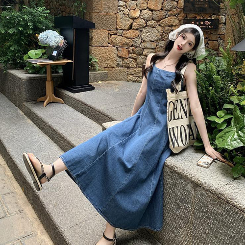 女の子向けプレゼント集結 デニム レディース 大きいサイズ ワンピース 秋 春夏 ロング ワンピース
