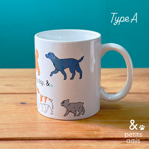 オリジナルマグカップ ／犬好き 犬イラスト フレンチブルドッグ