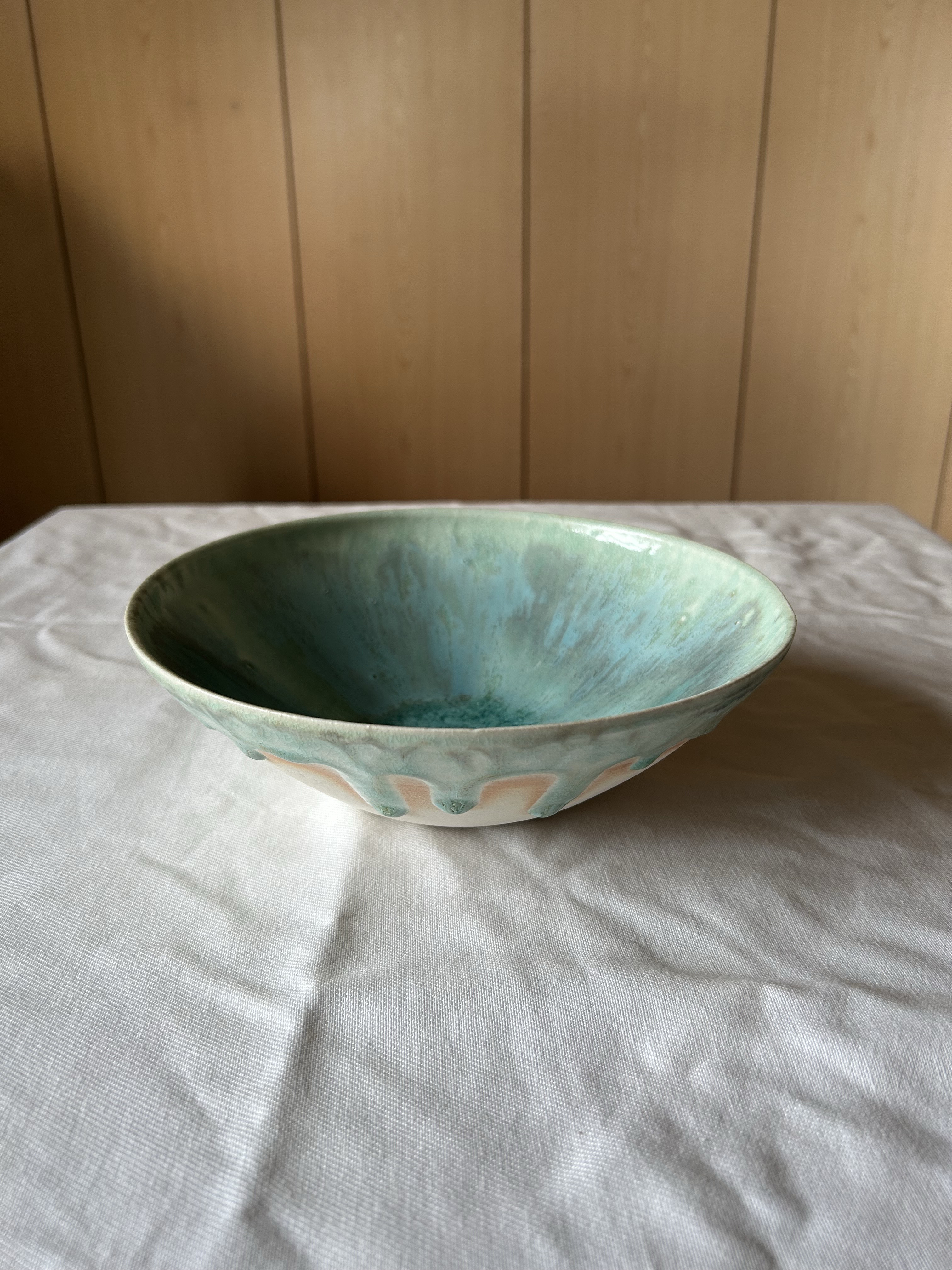 流彩釉ボウル21cm ヒスイ