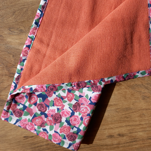 リバティタナローンとガーゼタオルのハンカチ 額縁縫い仕立て ハンカチ