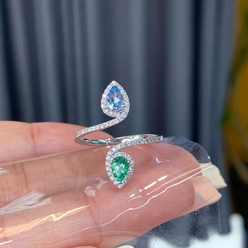 ぽ*に様 天然　パライバトルマリン k18 リング 天然パライバトルマリン 18金リング – Mico宝飾店