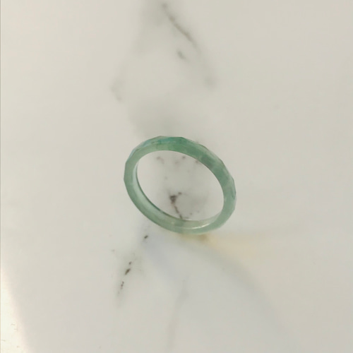 R58-013］ ジェイド JADE ヒスイ 本翡翠 くりぬき リング 10号