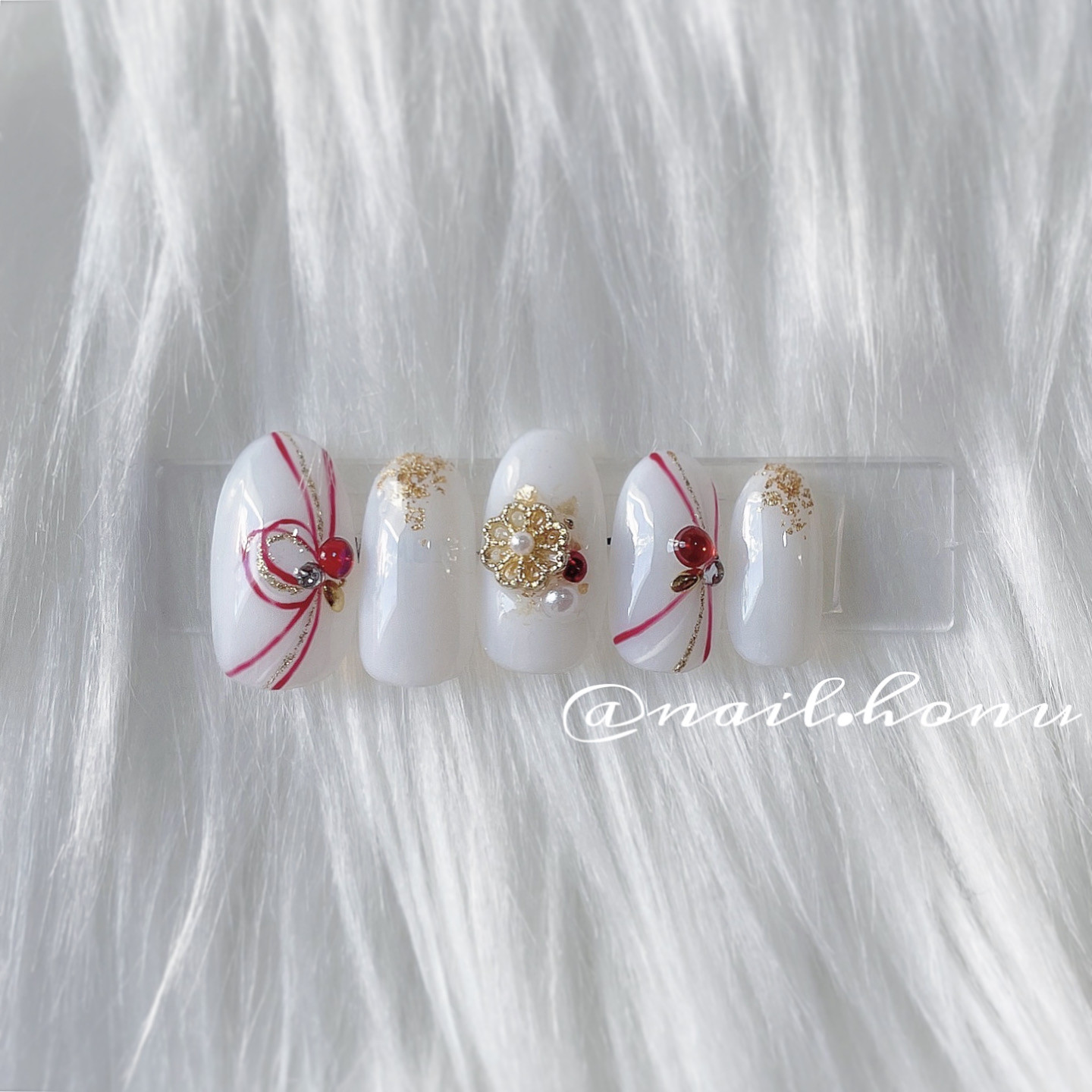 No. 125 お正月ネイル/冬ネイル/水引きネイル