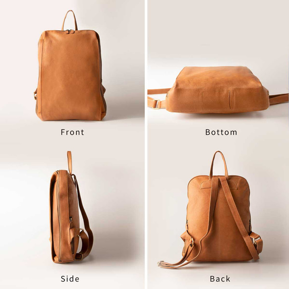 ※【25%off タイムセール】リュック バックパック 本革 大容量 レディース PC収納 チョコ HAB029-MO 16枚目の画像