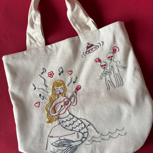 NONNON 刺繍コットントートバッグ