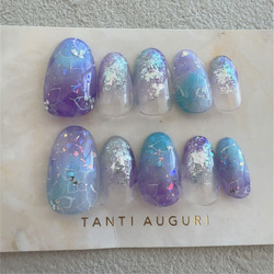 高級 紫陽花 ネイルチップ あじさい 豪華 ゴージャス 贅沢 アジサイ