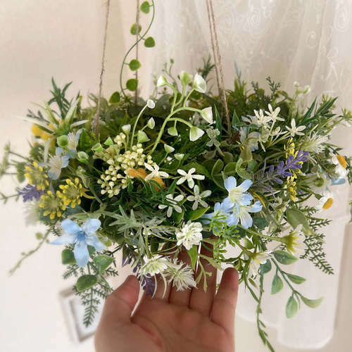 再販×5】野の花みたいなフライングリース/ハンギンググリーン/グリーン