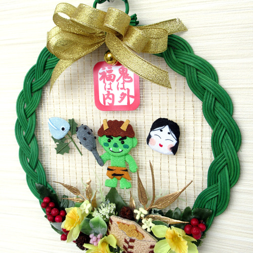 節分・鬼リース 25-8 タペストリー・壁掛け kisetukazari2 通販