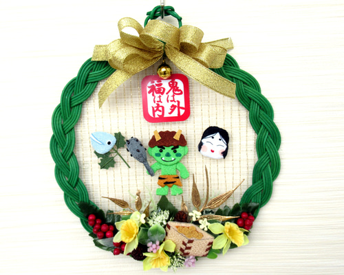 節分・鬼リース 25-8 タペストリー・壁掛け kisetukazari2 通販