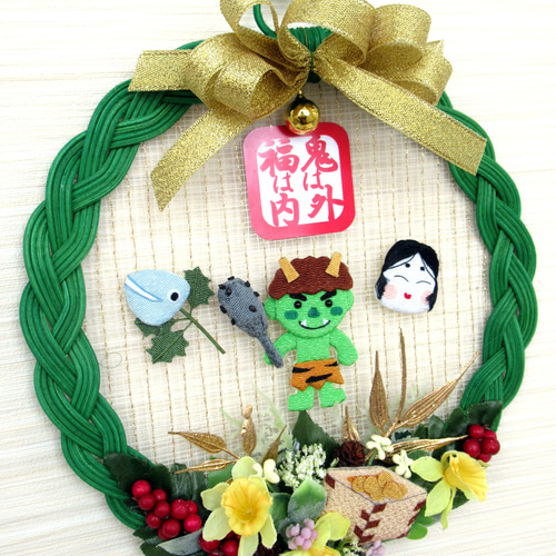 節分・鬼リース 25-8 タペストリー・壁掛け kisetukazari2 通販